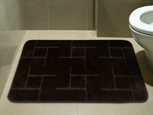 Dywanik Łazienkowy Teramo Wenge Brąz Kwadraty