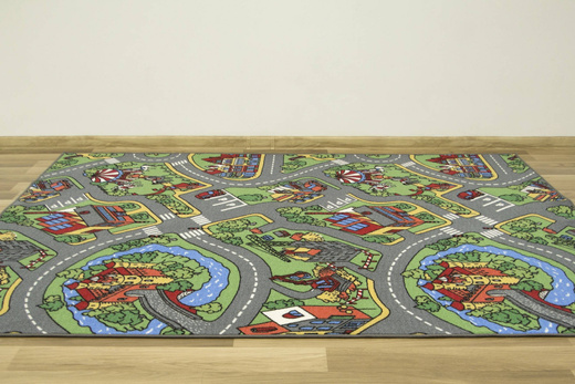 Wykładzina O-rally uliczki miasto zamek plac budowy na filcu szerokość 4 m