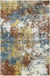 Dywan Bosa 8621A cream/somon Kremowy Miedziany Niebieski Abstrakcja