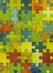 Dywan Dla dzieci Puzzle multicolor
