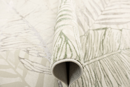 Lśniący Dywan Allora Plus F784A cream/green Beż Krem Zieleń Liście