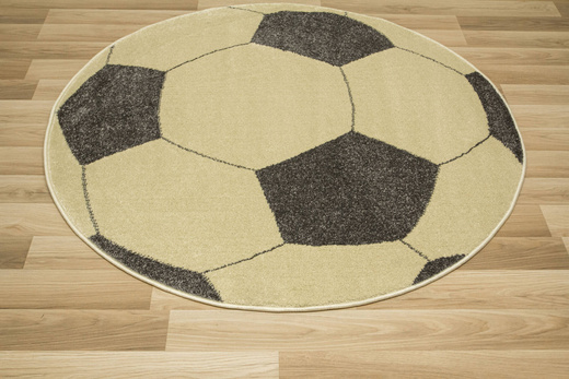Okrągły Dywan Lima G758A yellow/d.grey Piłka Football Grafit Żółty
