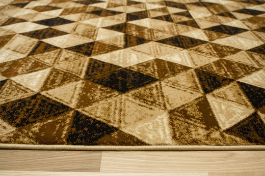 Dywan Super Rose 9592A Brown/Beige Brąz Beż Krem Trójkąty