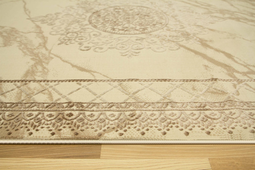 Lśniący Dywan Allora Plus 8164A brown/d.beige Marmur Ornament Beż Brąz