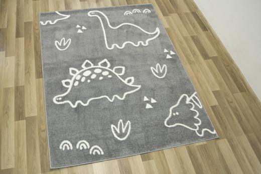 Dywan Dziecięcy Lima C879A l.grey/cream Dinozaury Szary Krem