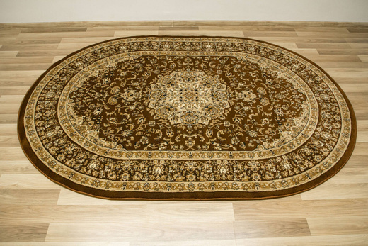 Owalny Dywan Super Rose 3619A brown/brown Ornament Brąz Beż Krem