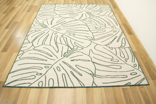 Dywan Dwustronny Sznurkowy Brussels 205625/10510 green w liście monstery Outdoor
