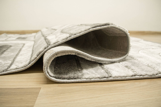 Dywan Felix 9304A grey/grey Lśniący Marmur Srebrzysty Szary Półkola Pasy