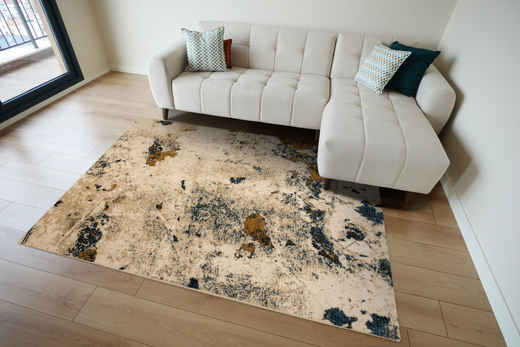 Wełniany Dywan Isfahan Clario Krem Marmur Terrazzo Beż