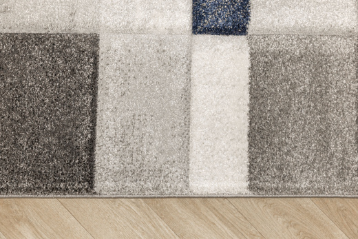 Dywan Kandy N411A l.grey/navy Szary Granatowy Geometria Fryz