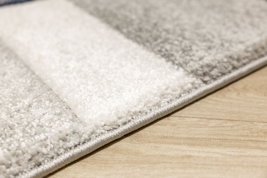 Dywan Kandy N411A l.grey/navy Szary Granatowy Geometria Fryz