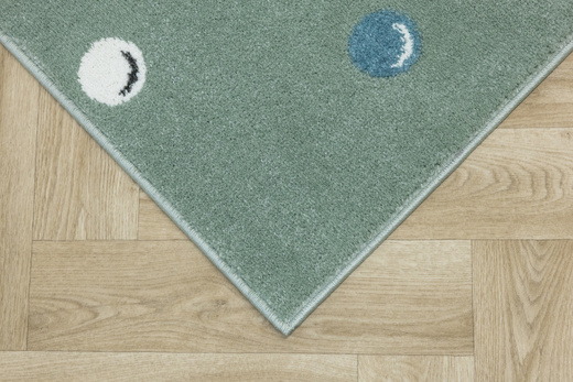 Dywan Dziecięcy C275b green/cream Zieleń Kropki Bańki