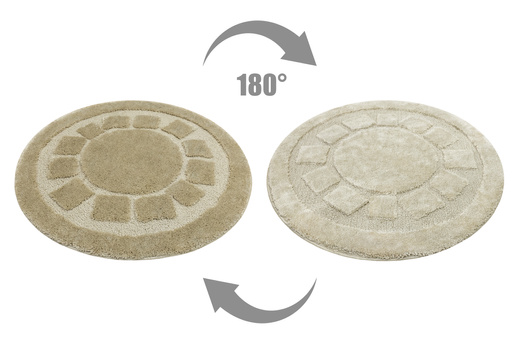 Dywanik Okrągły Łazienkowy Antypoślizgowy Ocean Light Beige Jasny Beż