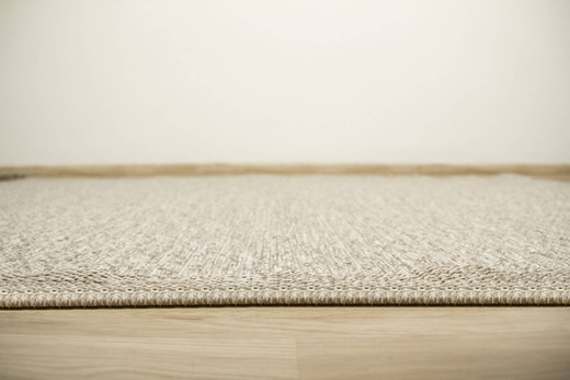 Dywan Sznurkowy Oria 600/VH7-D Beż Szary Ramka Gruby Splot z Frędzlami