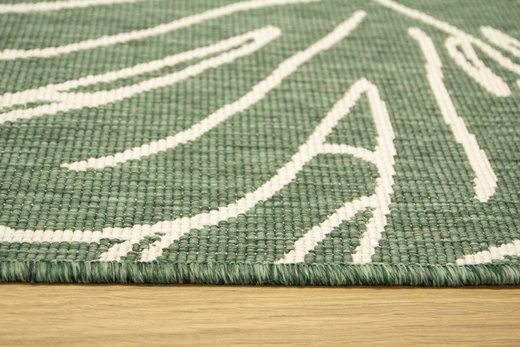 Dywan Dwustronny Sznurkowy Brussels 205625/10510 green w liście monstery Outdoor
