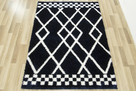 Dywan Boho 656 navy blue/cream Granatowy Romby