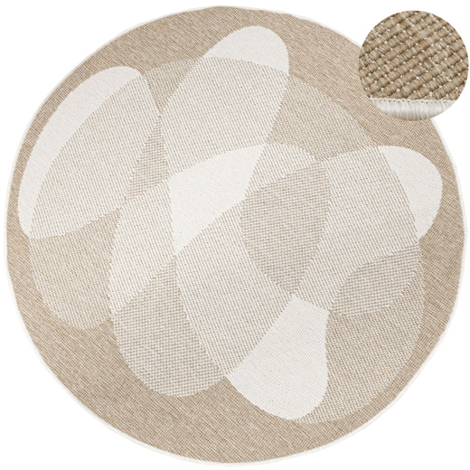 Okrągły Dwustronny Dywan Sznurkowy Brussels 205835/10820 Jute Beż Krem Koła Outdoor