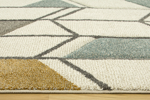 Dywan Vegas Home 09EKE Romby Trójkąty Krem Brąz Niebieski