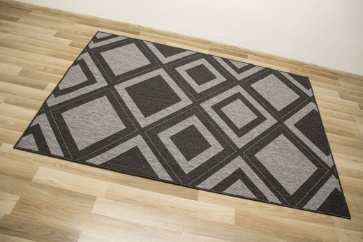 Dywan Dwustronny Sznurkowy Brussels 205386/11010 n.silver Antracyt Szary Romby Outdoor