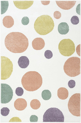 Dywan Dziecięcy Lima M042A cream/rose Krem Róż Fiolet Kropki