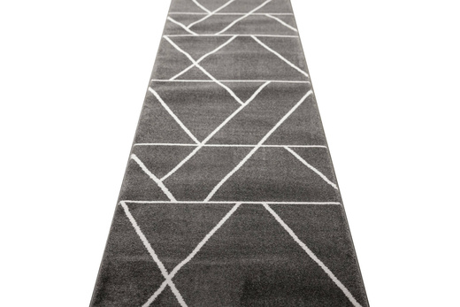 Chodnik Lima C877A Ciemny Szary Krem Trójkąty szerokość 80 cm