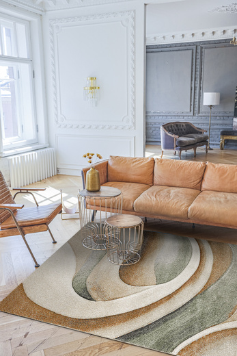 Dywan Agent 40436/610 Multi Krem Miedź Oliwka Fale