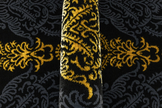 Dywan FESTIVAL 2746A yellow/black Czarny Złoty Ornament