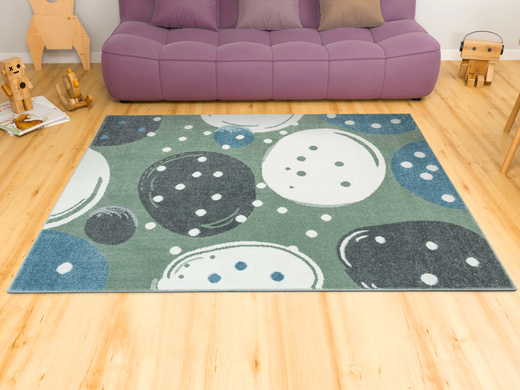 Dywan Dziecięcy Lima M040A green/cream Zielony Kremowy Kamyki Kropeczki