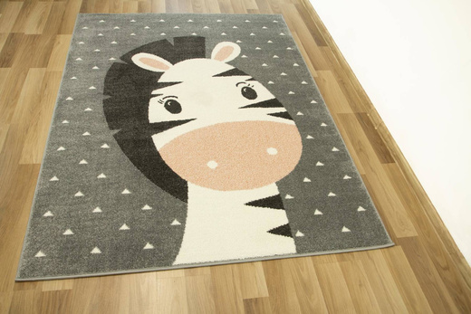 Dywan Dziecięcy Lima C885A l.grey/cream Zebra Róż Krem Szary