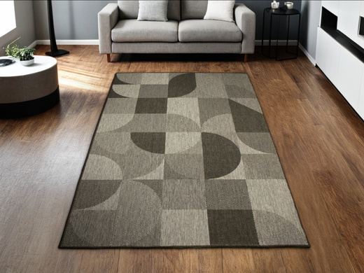 Dywan Dwustronny Sznurkowy Brussels 205498/11010 night silver Szary Grafit Geo Outdoor