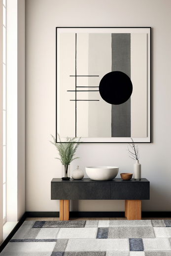 Dywan Kandy N411A l.grey/navy Szary Granatowy Geometria Fryz