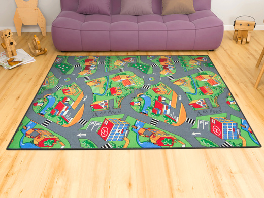 Wykładzina Little Village uliczki na filcu szerokość 4 m