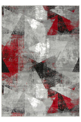 Dywan Victoria B885A d.grey/red Trójkąty Czerwień Szary Przecierany