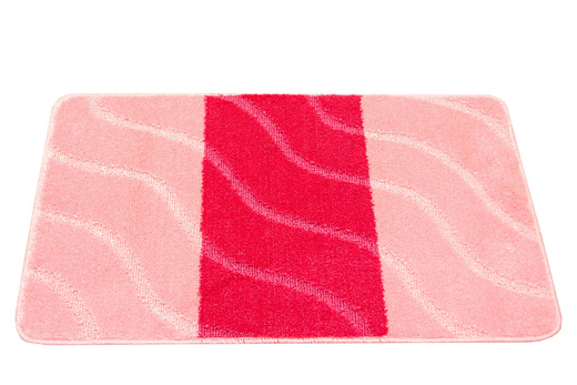 Komplet 2-częściowy Łazienkowy Fiori Pink Róż Pasy Fale