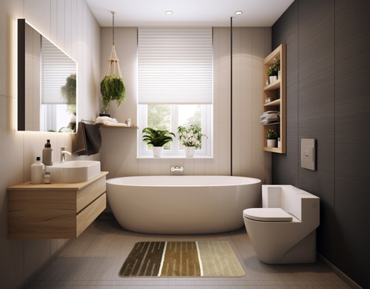 Dywanik Łazienkowy Como Beige Beżowy Krem Pasy