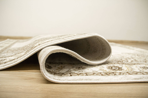 Dywan Elisa PF17B Brown/Gold Złoty Krem Ornament