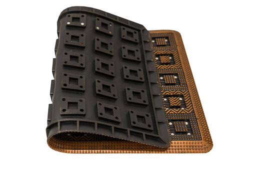 Wycieraczka gumowa kolor M44 ażurowa kwadraty brąz