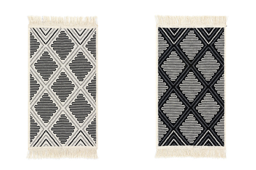 Dwustronny Dywanik Chodniczek Orient 40x70 9 Romby Czarne