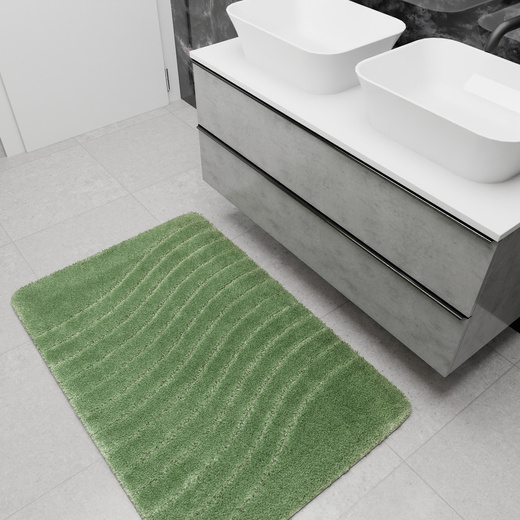 Dywanik Łazienkowy Antypoślizgowy Sara Sage Zielony Fale
