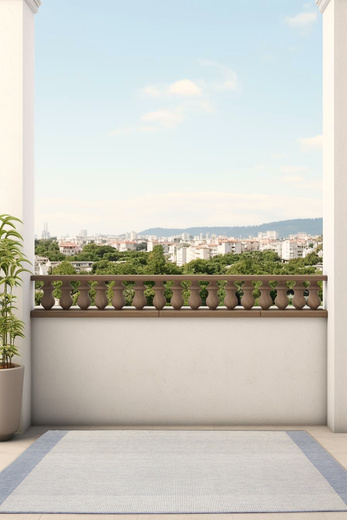 Dywan Dwustronny Sznurkowy Brussels 205664/10310 Ocean Niebieski Krem Outdoor