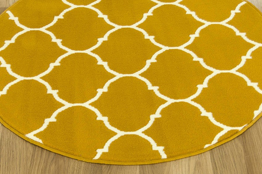 Okrągły Dywan Luna 502682/89955 mustard Musztardowo Kremowy