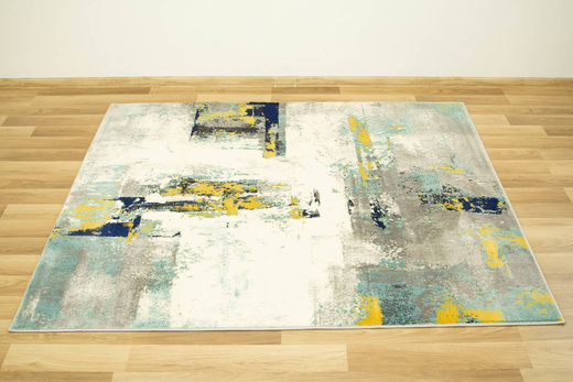 Dywan Victoria 7663A cream/blue Abstrakcyjny Krem Niebieski Żółty