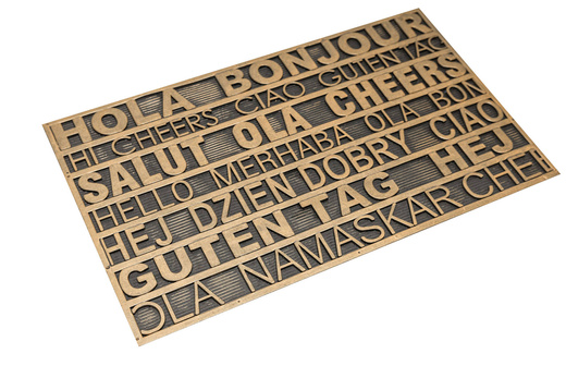 Wycieraczka gumowa kolor M49 antypoślizgowa złota czarna napisy