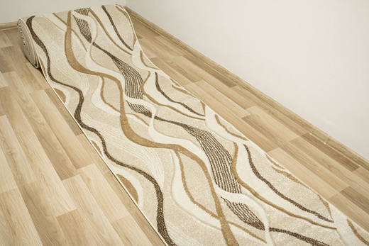 Chodnik Amelia B178A Beżowy Brązowy Wstęgi Fale szerokość 80 cm