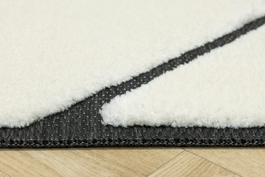 Dywan Shaggy Lula Soft IM85A Black/Bone Trójkąty Krem Czarny