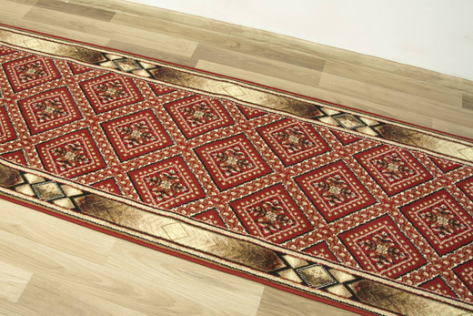 Chodnik Gold 371/22 bordowy szerokość 90 cm