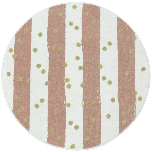 Okrągły Dywan Lima M044A cream/rose Róż Krem Zloty Paski