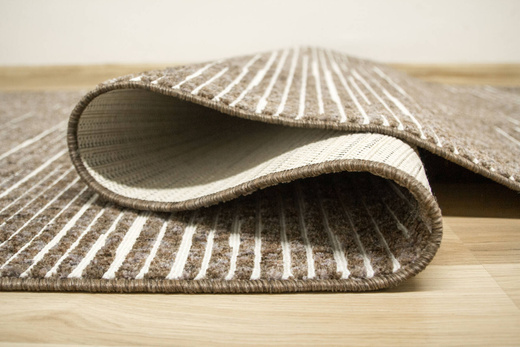 Chodnik Mix 40912-80 Brąz Krem Paski szerokość 100 cm