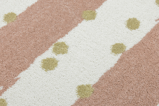 Okrągły Dywan Lima M044A cream/rose Róż Krem Zloty Paski