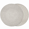 Okrągły Dwustronny Dywan Sznurkowy Brussels 205580/10010 silver Szary Krem Okręgi Outdoor
